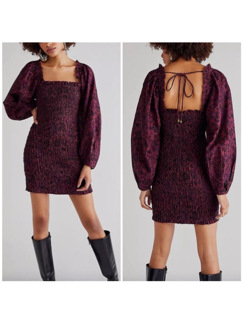 Free People Smock It To Me Mini Dress Ruffle Floral Printed Smocked Bodycon smal